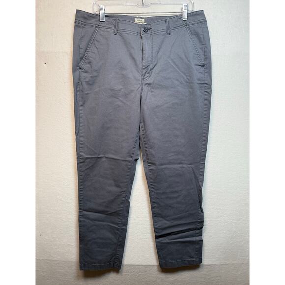 L.L. Bean Favorite Fit women's Chinos, Size 14R, Light Gray/Blue - Picture 1 of 5
